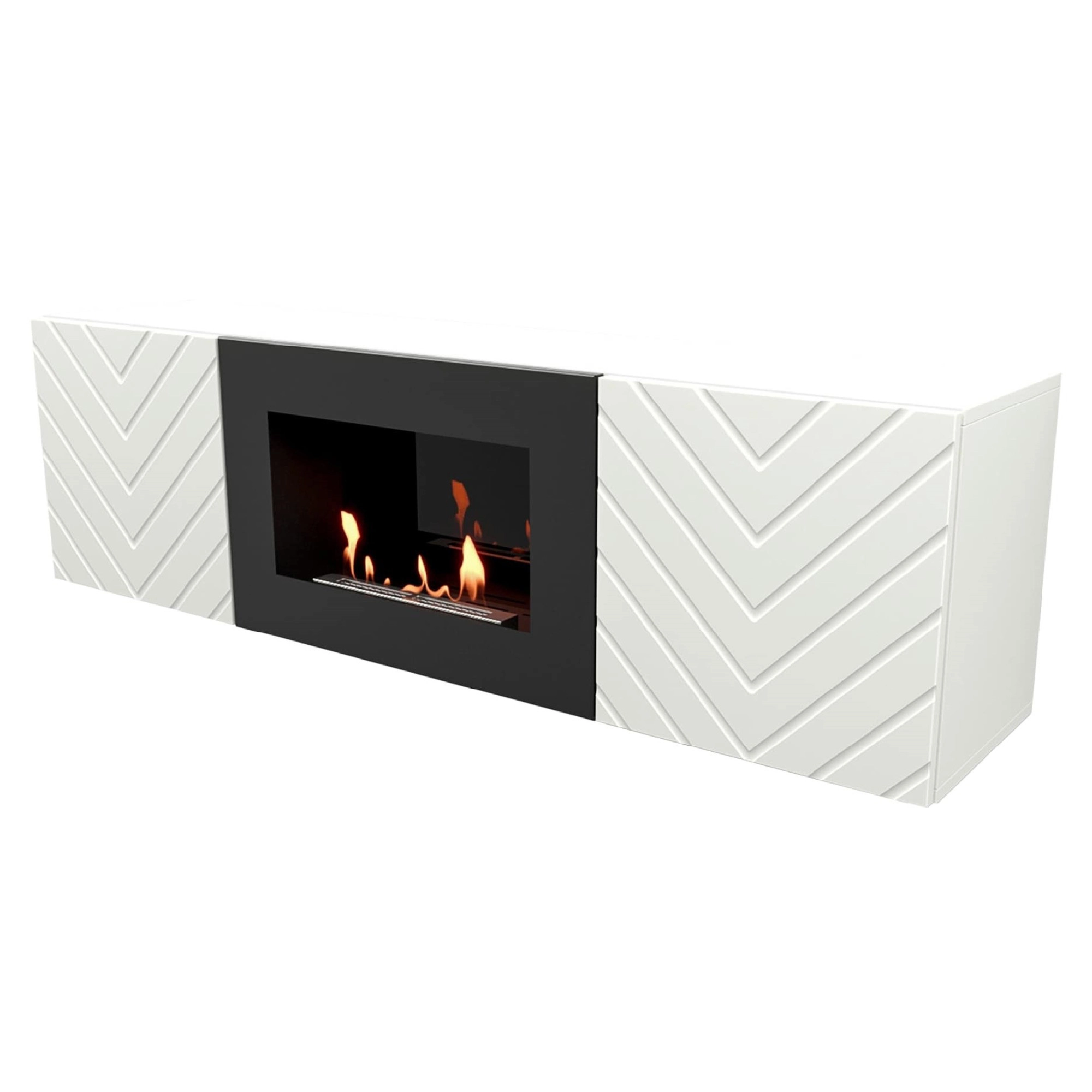 Тумба с биокамином Firelight BFP/P-1400V белая