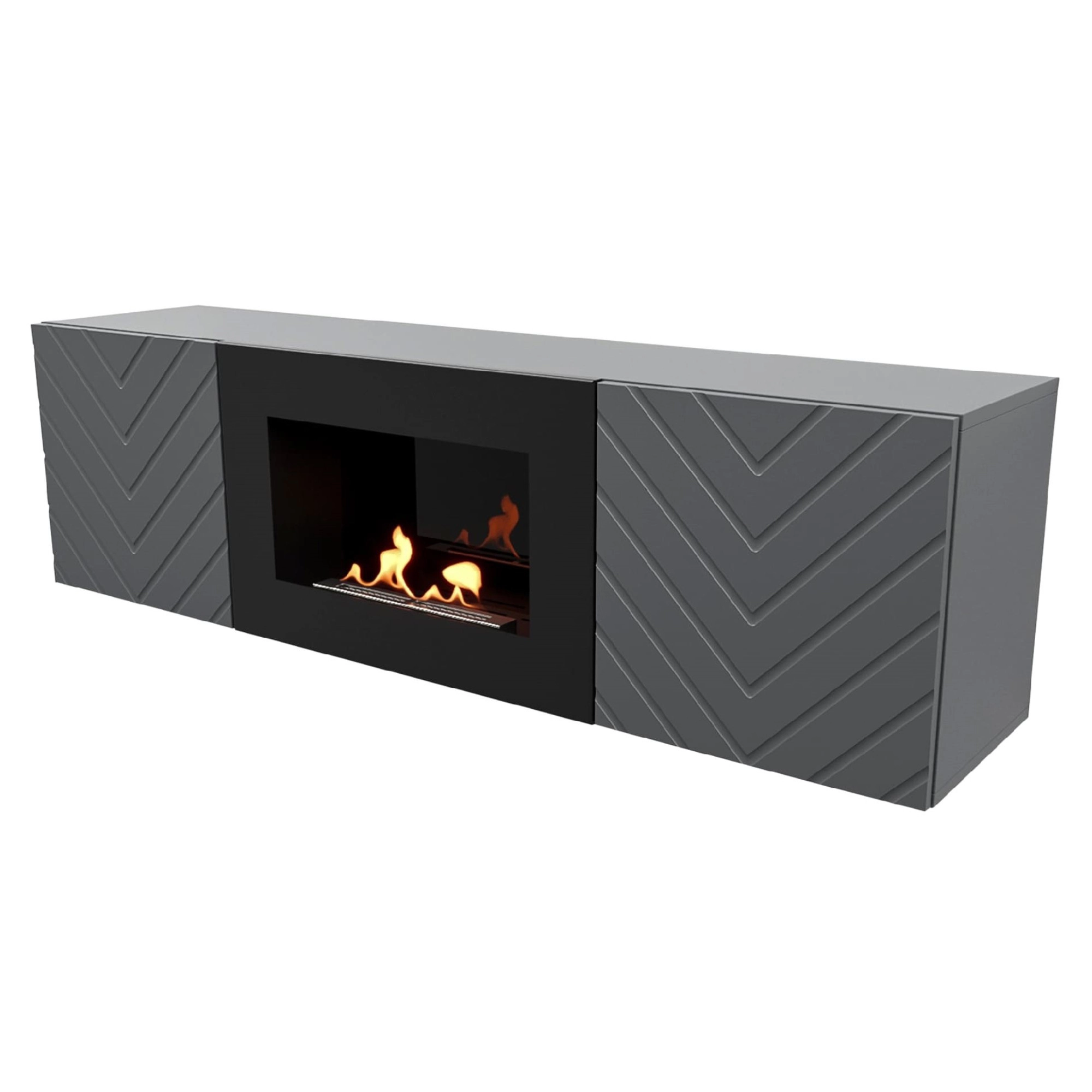 Тумба с биокамином Firelight BFP/P-1400V графит