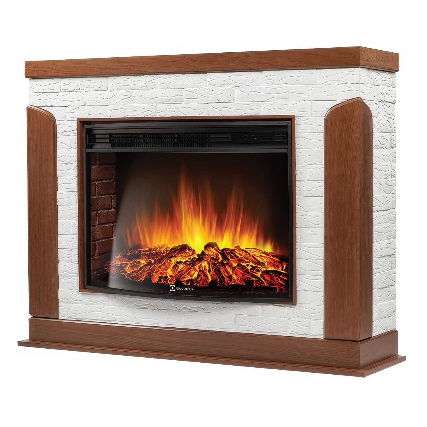 Портал Firelight Prestigio 30 камень белый, шпон дуб